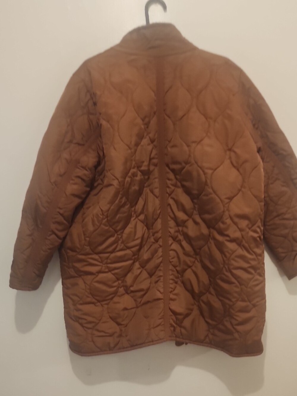 J. Crew Brown Quilted Puffer Coat with Pink Lining - Picture 3 of 7